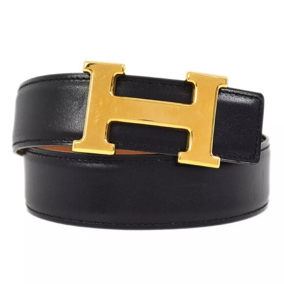 Hermes Accessories - Hermes Black Box Calf Constance Reversible Belt #70 Small Good ◯Y 182276